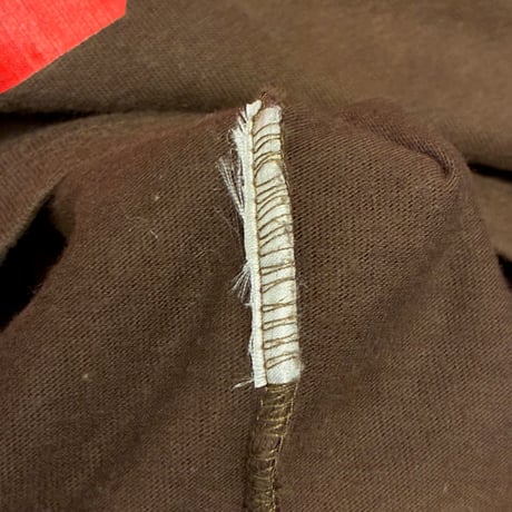MADE IN ITALY製 FRANKLIN MARSHALL フットボールジャージデザインプリント 長袖Tシャツ ブラウン Mサイズ