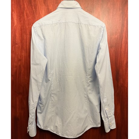 HACKETT LONDON J-Fit 総柄 長袖シャツ ライトブルー XSサイズ
