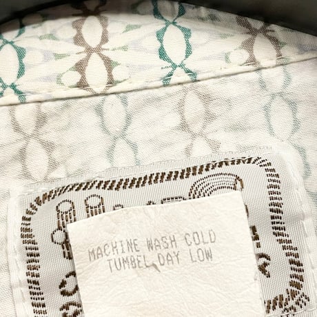 MADE IN USA製 H BAR C CALIFORNIA RANCHWEAR 総柄長袖ウエスタンシャツ ホワイト Sサイズ