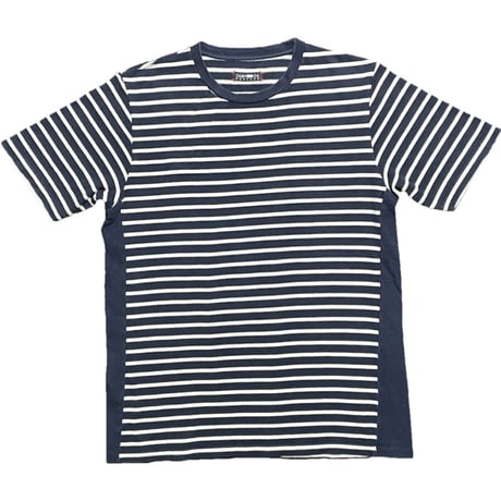 MADE IN JAPAN製 CASH CA ENGLAND ボーダー柄半袖ニットTシャツ ホワイト×ネイビー Sサイズ