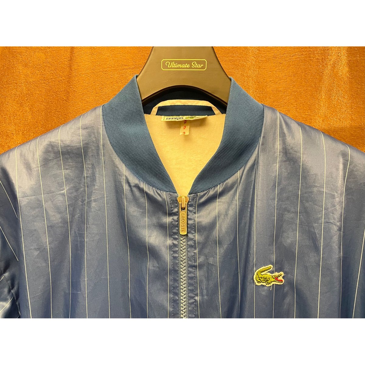 MADE IN FRANCE製 LACOSTE ストライプ柄ナイロンジャケット MADE IN FRANCE製 LACOSTE ストライプ柄ナイロンジャケット