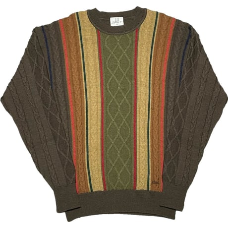 dunhill sport 3Dニットウールセーター ブラウン Mサイズ