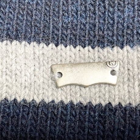 MADE IN ITALY製 Levi's ニット帽 グレー×ネイビー