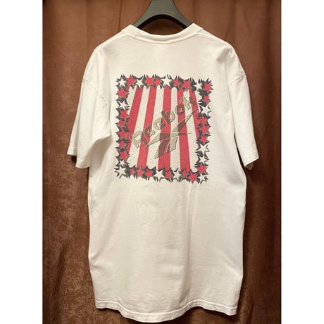 希少 MADE IN USA製 90s Reebok バックプリントロゴプリントTシャツ ホワイト Lサイズ