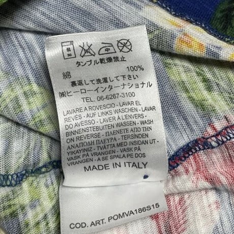 ☆タグ付き新古品☆ MADE IN ITALY製 FRANKLIN MARSHALL VARSITY 花柄半袖ポロシャツ ネイビー XSサイズ