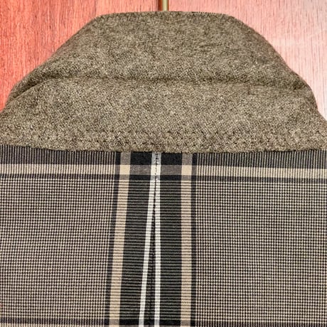 MISTERGENTLEMAN ESSENTIAL チェック柄コットンダブルテーラードジャケット ブラウン Mサイズ