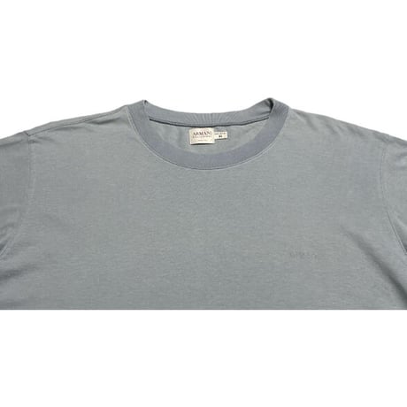 MADE IN ITALY製 ARMANI COLLEZIONI 半袖クルーネックTシャツ ブルーグレー Mサイズ