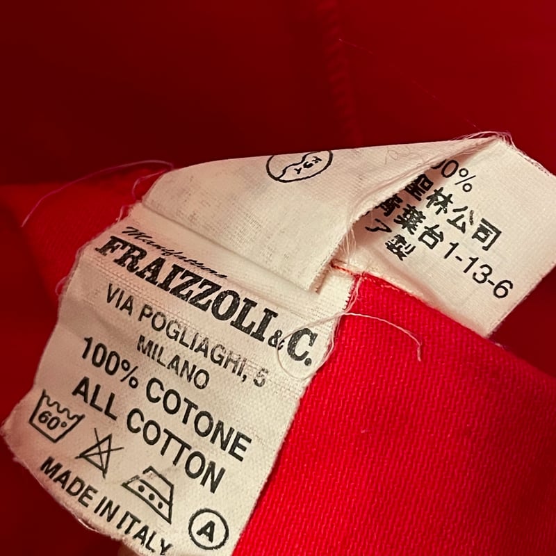 MADE IN ITALY製 Fraizzoli コットンジャケット レッド 46サイズ MADE IN ITALY製 Fraizzoli コットンジャケット レッド 46サイズ