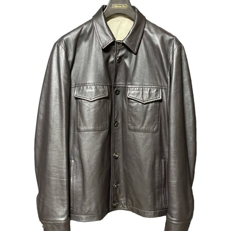 定価15万 ブートニエール付き MADE IN ITALY製 LARDINI ラムレザージャケット ダークブラウン 48サイズ