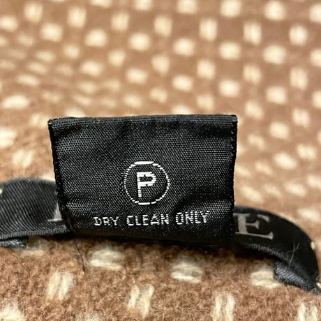 MADE IN ITALY製 FERRE リバーシブルウールアンゴラマフラー ベージュ×ブラウン