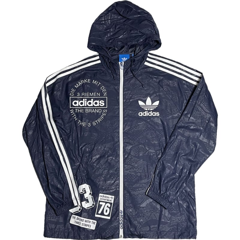 PAKAIAN adidas フルジップナイロンパーカー ネイビー Mサイズ