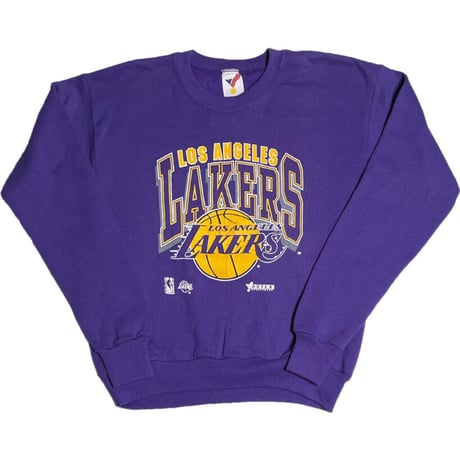 MADE IN USA製 LOS ANGELES LAKERS スウェットトレーナー ARTEXボディ パープル L/14-16サイズ
