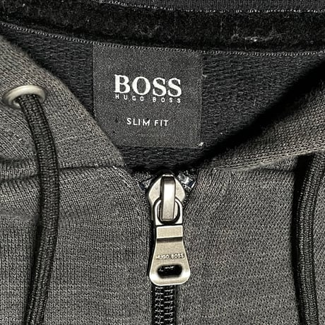 HUGO BOSS SLIM FIT フルジップパーカー チャコールグレー Sサイズ