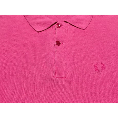 MADE IN ENGLAND製 FRED PERRY 半袖鹿の子ポロシャツ ローズ 40/Lサイズ