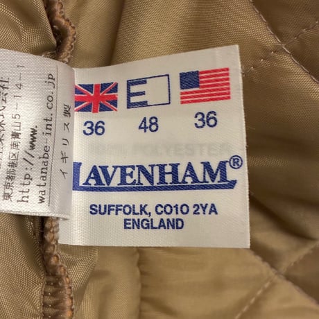 MADE IN ENGLAND製 LAVENHAM キルティングジャケット イエロー×ブラウン 36/48サイズ