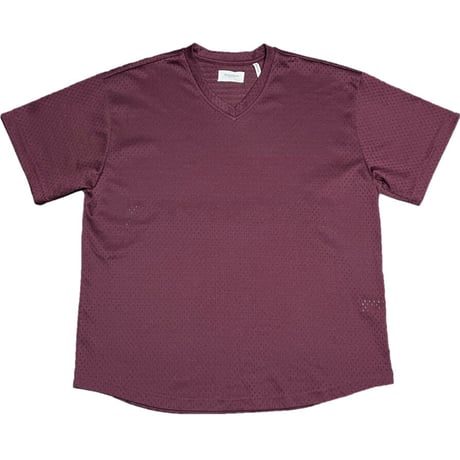FOG ESSENTIALS バックロゴ VネックメッシュTシャツ ボルドー Mサイズ