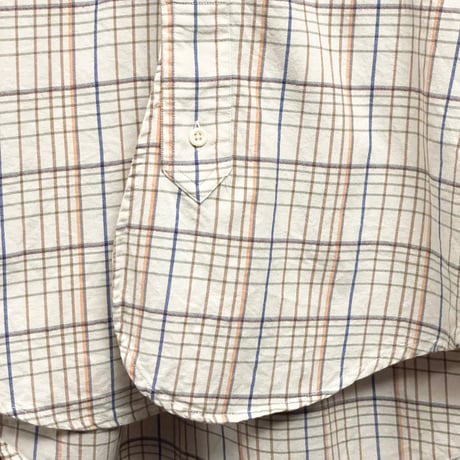 【SHIPS 取り扱い】 MADE IN USA製 GITMAN BROS VINTAGE チェック柄半袖ボタンダウンシャツ クリーム 15-1/2Rサイズ