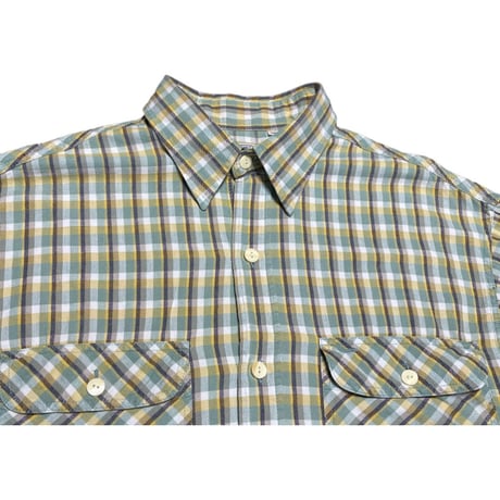 MADE IN PORTUGAL製 Levi's ORIGINAL 長袖チェックシャツ グリーン×イエロー Mサイズ