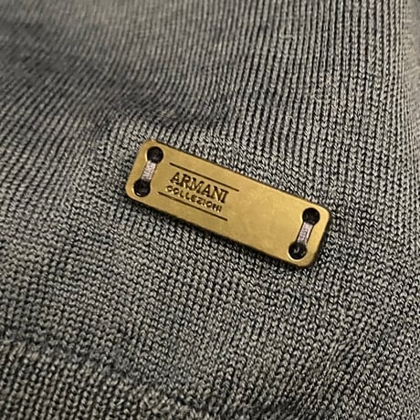 ▲訳あり商品▲ ARMANI COLLEZIONI クルーネックヴァージンウールセーター ネイビー 50サイズ