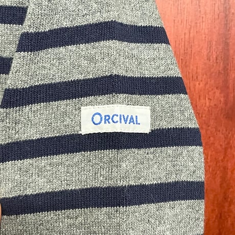 MADE IN FRANCE製 ORCIVAL ボーダー柄バスクシャツ グレー×ネイビー 2サイズ