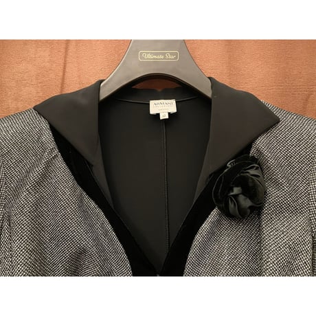 MADE IN ITALY製 ARMANI COLLEZIONI 襟付きワンピース ブラック 42サイズ