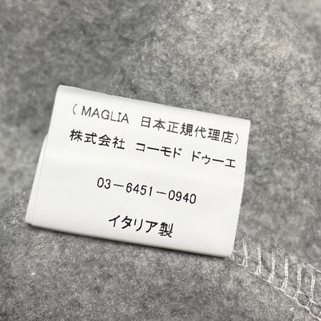 ★新品★ MADE IN ITALY製 MAGLIA 「Monte Bianco」 ロゴプリント裏起毛プルオーバーパーカー ライトグレー M～XLサイズ ユニセックス