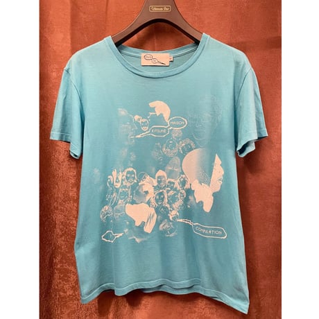 MAISON KITSUNÉ KISUNÉ TEE ロゴプリントTシャツ ターコイズブルー Sサイズ