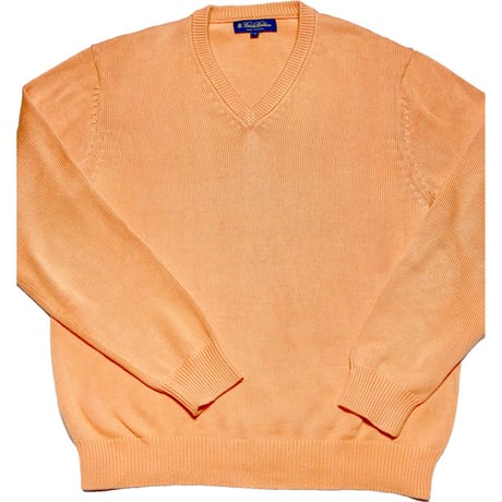 BROOKS BROTHERS ピマコットンＶネックセーター オレンジ Ｓサイズ