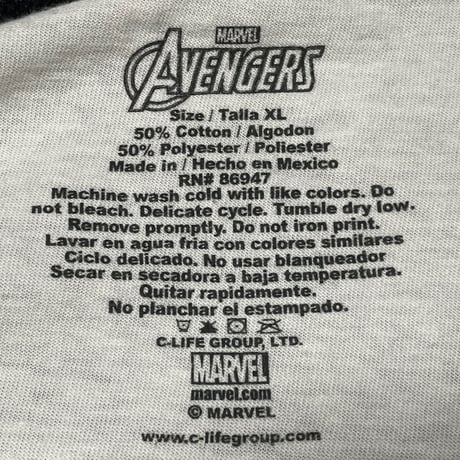 MARVEL AVENGERS Captain America シールドプリントリンガーTシャツ ホワイト XLサイズ