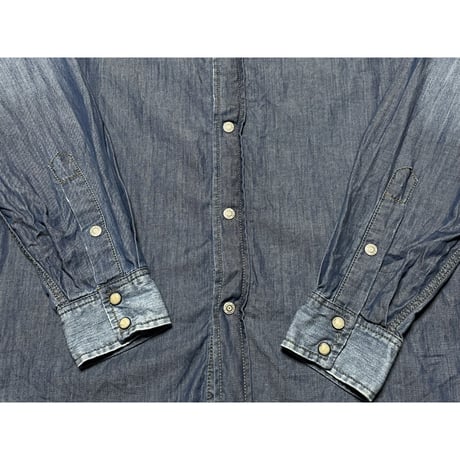 ARMANI JEANS 長袖デニムウエスタンシャツ インディゴ Mサイズ