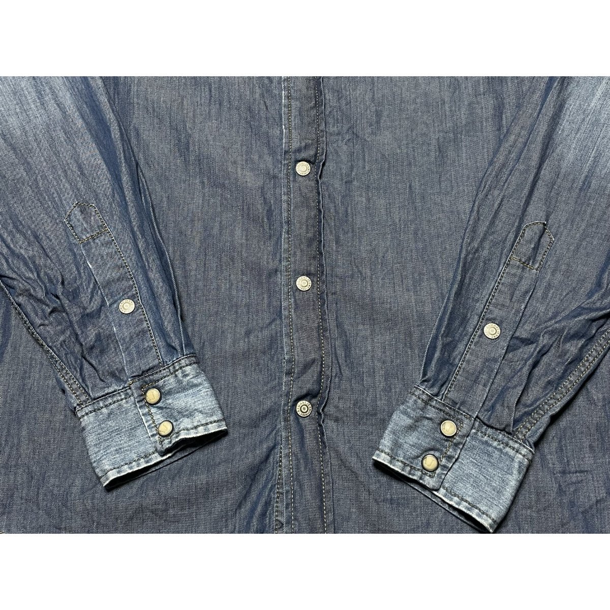 美品・アルマーニジーンズ・ロング丈シャツ 160810-52-a.jpg