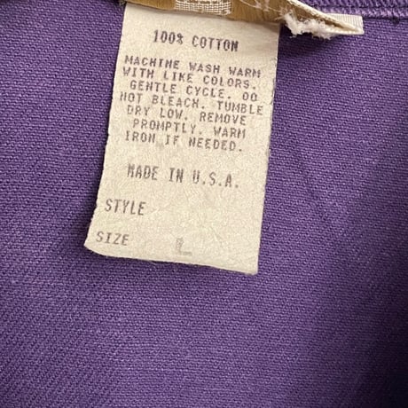 MADE IN USA製 CHRISTOPHER 半袖コットンシャツ パープル Lサイズ