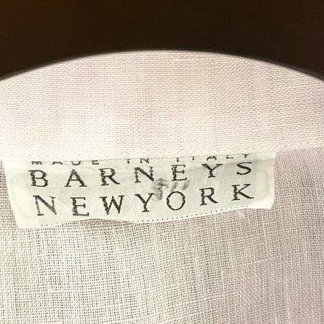 MADE IN ITALY製 BARNEYS NEWYORK 半袖リネンシャツ パープル Mサイズ