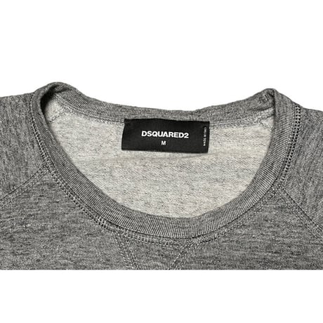 MADE IN ITALY製 DSQUARED2 ロゴトレーナー 杢グレー Mサイズ