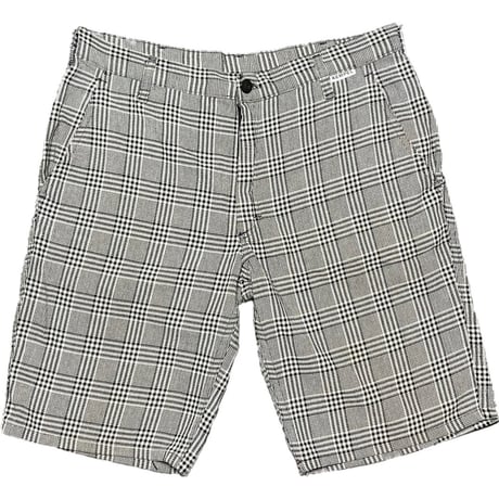 MADE IN EU製 KEMPEL 千鳥格子チェック柄ハーフパンツ ホワイト×ブラック 48サイズ