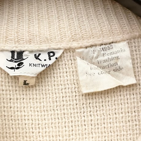 K.P. KNITWEAR アクリルセーター アイボリー Lサイズ