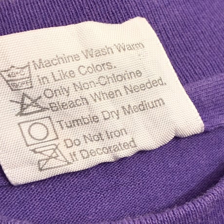 MADE IN USA製 80s Hanes Fifty-Fiftyボディ 貝殻立体プリントTシャツ パープル Lサイズ