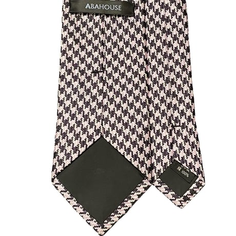 ▲訳あり商品▲ MADE IN JAPAN製 ABAHOUSE 千鳥格子柄シルクネクタイ パープル