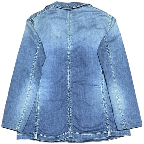 タグ付き Care label デニムダブルテーラードジャケット インディゴ Mサイズ