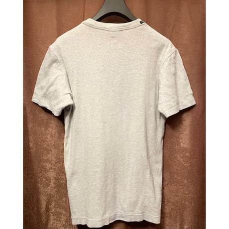 MADE IN ITALY製 DOLCE & GABBANA VネックレイヤードTシャツ グレー×ピンク 44サイズ