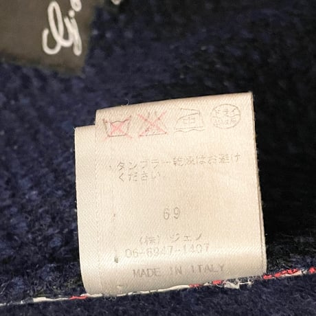 ▲訳あり商品▲ MADE IN ITALY製 G-Stage ニットチェスターコート ネイビー 48サイズ
