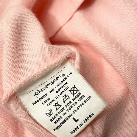 MADE IN JAPAN製 PHENOMENON 2008年モデル クワガタプリントVネックTシャツ ピンク Lサイズ