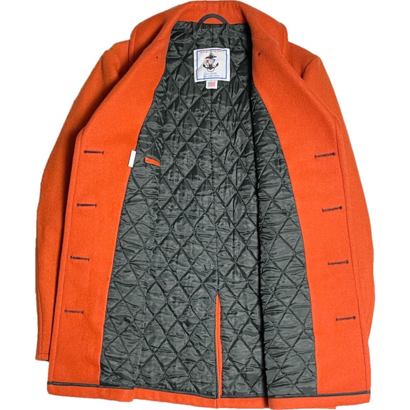 ショット　pコート イカリボタン　チェック柄　アメリカ製　ウール　赤　緑　732 ショット pコート イカリボタン チェック柄 アメリカ製 ウール