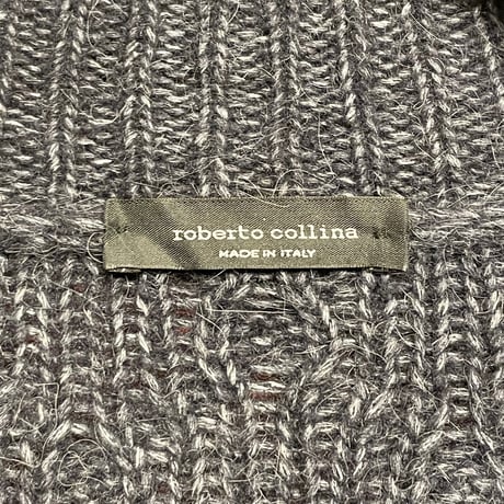 【サザビーリーグ 取り扱い】 MADE IN ITALY製 roberto collina アルパカ混コットンウールセーター ネイビー 46サイズ