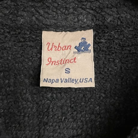 MADE IN USA製 Urban Instinct フルジップパイルジャケット ブラック Sサイズ
