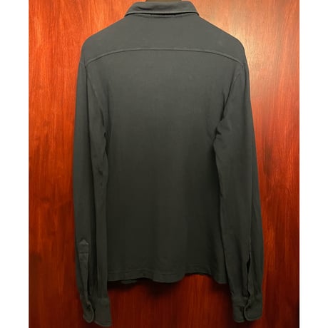 希少 MADE IN ITALY製 FRED PERRY 長袖鹿の子ニットシャツ ネイビー Mサイズ