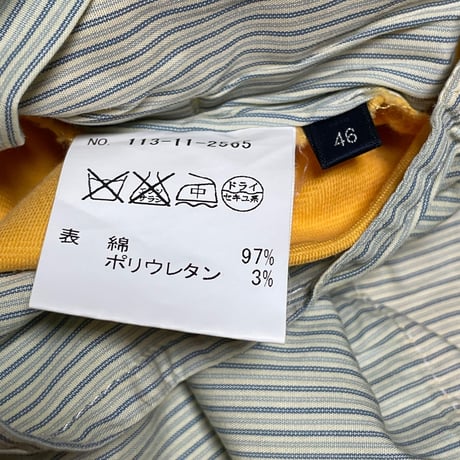 MADE IN ITALY製BESTE社生地使用 MADE IN JAPAN製 SHIPS カラーコットンスラックス イエロー 46サイズ