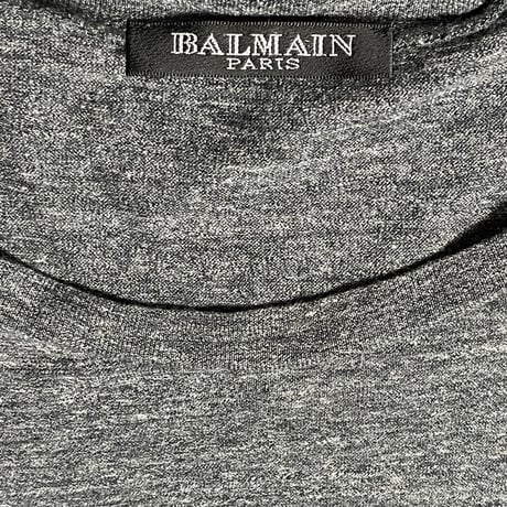 ▲訳あり商品▲ MADE IN PORTUGAL製 BALMAIN クルーネック半袖Tシャツ チャコールグレー Mサイズ