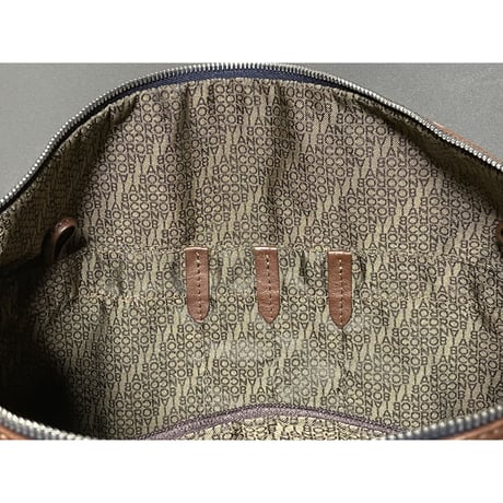 MADE IN ITALY製 orobianco レザーナイロンビジネスバック ネイビー