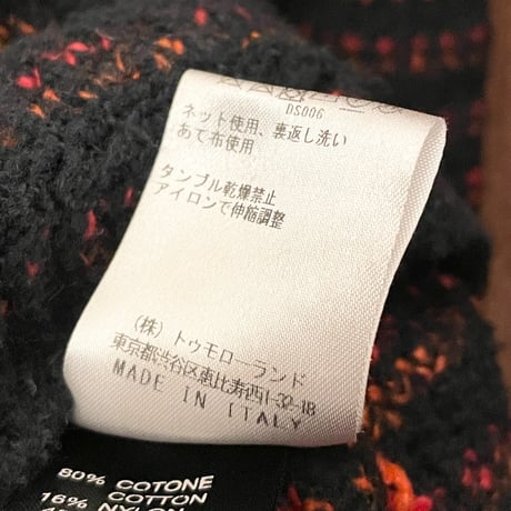【TOMORROWLAND取り扱い】MADE IN ITALY製 roberto collina コットンハイネックニットセーター ブラック 46サイズ